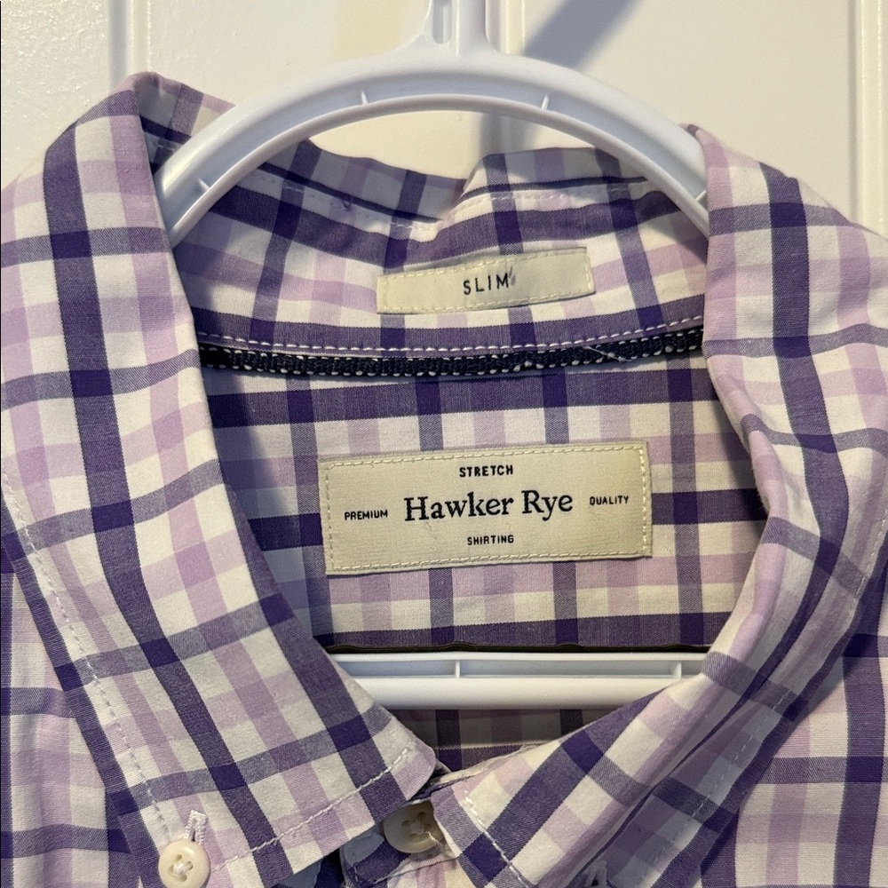 Hawker Rye Men's Purple and White Plaid Shirt
